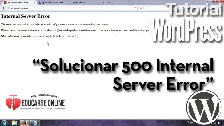 Solucionar error 500 Internal Server Error en Wordpress